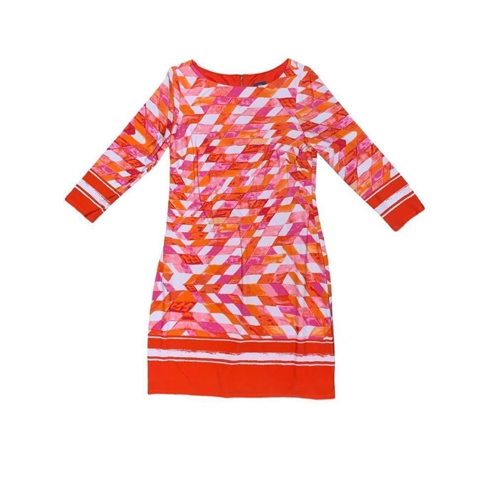 Vince Camuto, Multicolored, Pink/Orange/White, Dress, Size 8, Used